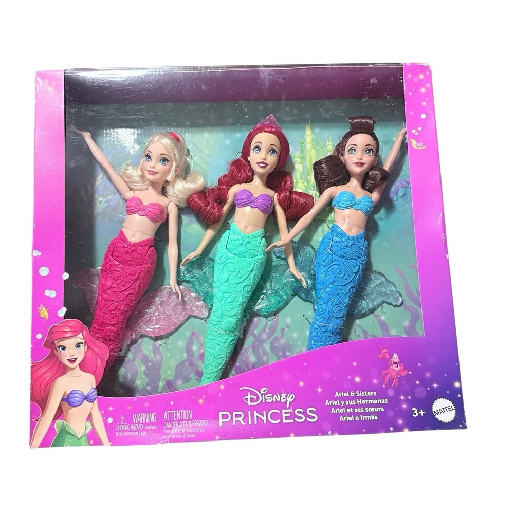 Mattel Disney Princess The Little Mermaid Ariel & Sisters Mermaid 3 Doll Toy Set